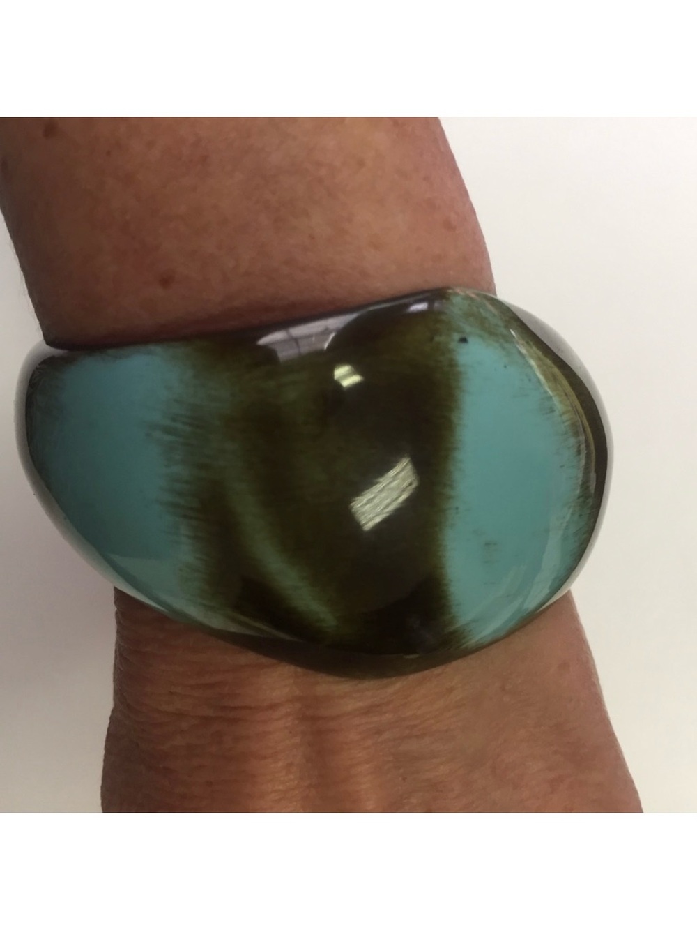 BRACELET BANGLE TURQUOISE BLUE BROWN COLOR FASHION MODERNIST